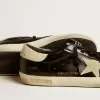 Super-Star LTD para hombre en charol negro con estrella y lengüeta en el talón de ante