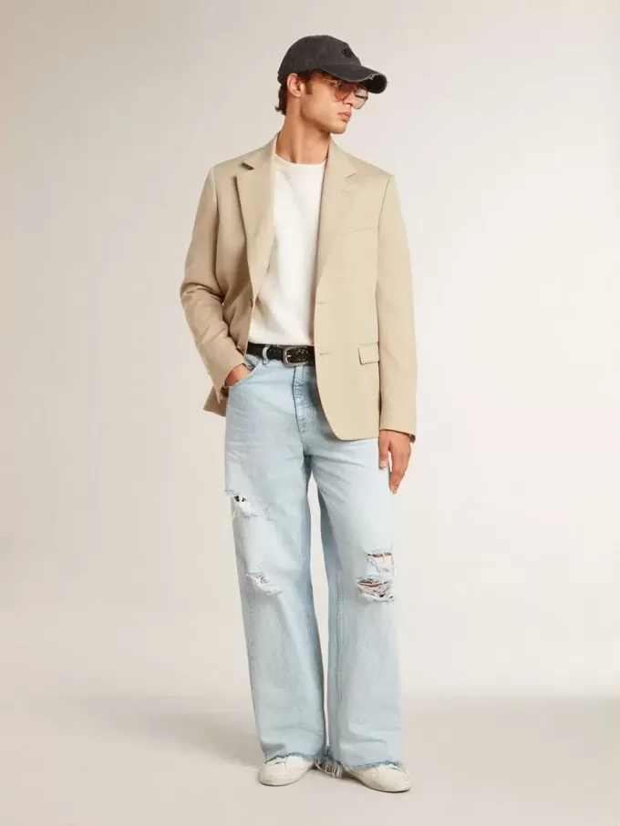 Super-Star LTD para hombre en napa con estrella metalizada y lengüeta del talón en nubuck