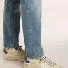 Super-Star LTD para hombre en nubuck con estrella de cuero blanco y lengüeta azul en el talón