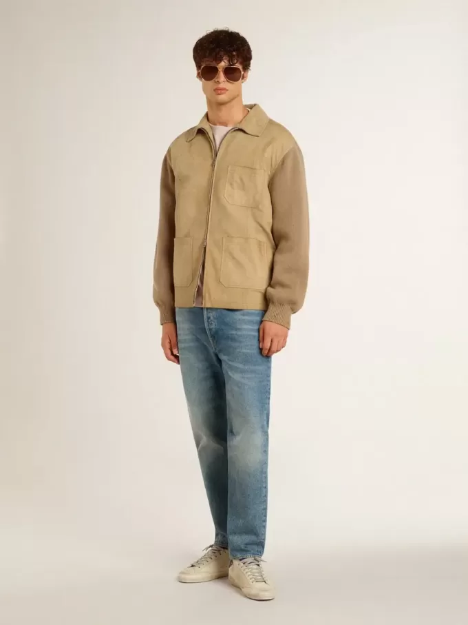 Super-Star LTD para hombre en nubuck con estrella de cuero blanco y lengüeta azul en el talón