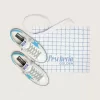 Super-Star LTD para hombre en piel blanca con estrella y lengüeta del talón en piel azul claro