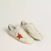 Super-Star LTD para hombre en piel napa con estrella de piel naranja y lengüeta del talón en ante tabaco