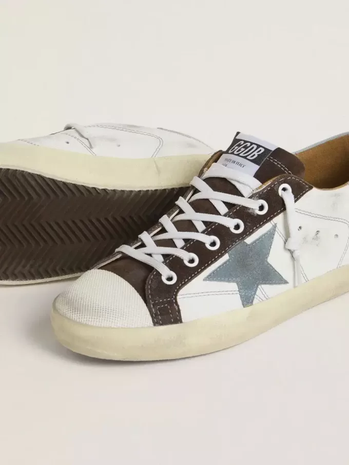 Super-Star LTD para mujer con estrella de ante azul claro y lengüeta del talón de lona azul claro Super-Star LTD para mujer con estrella de ante azul claro y lengüeta del talón de lona azul claro