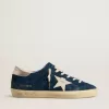 Super-Star LTD para mujer en ante azul con estrella blanca Super-Star LTD para mujer en ante azul con estrella blanca