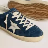 Super-Star LTD para mujer en ante azul con estrella blanca Super-Star LTD para mujer en ante azul con estrella blanca