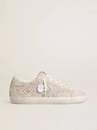 Super-Star LTD para mujer en ante con cristales Swarovski y estrella de cuero gris hielo Super-Star LTD para mujer en ante con cristales Swarovski y estrella de cuero gris hielo