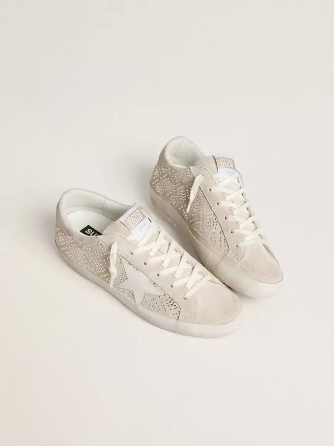 Super-Star LTD para mujer en ante con cristales Swarovski y estrella de cuero gris hielo Super-Star LTD para mujer en ante con cristales Swarovski y estrella de cuero gris hielo