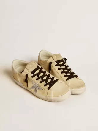 Super-Star LTD para mujer en ante con estrella brillante y lengüeta de cuero en el talón Super-Star LTD para mujer en ante con estrella brillante y lengüeta de cuero en el talón