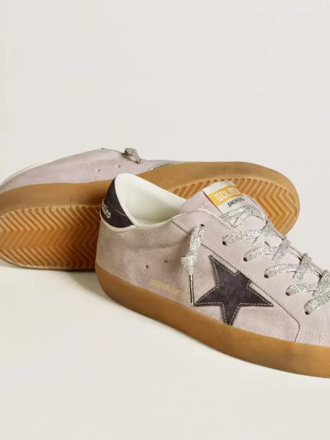 Super-Star LTD para mujer en ante lila con estrella y lengüeta del talón en ante azul medianoche Super-Star LTD para mujer en ante lila con estrella y lengüeta del talón en ante azul medianoche