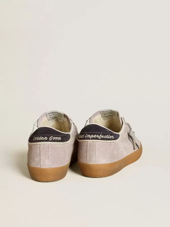 Super-Star LTD para mujer en ante lila con estrella y lengüeta del talón en ante azul medianoche Super-Star LTD para mujer en ante lila con estrella y lengüeta del talón en ante azul medianoche
