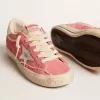Super-Star LTD para mujer en ante rojo con estrella plateada y lengüeta de cuero en el talón Super-Star LTD para mujer en ante rojo con estrella plateada y lengüeta de cuero en el talón