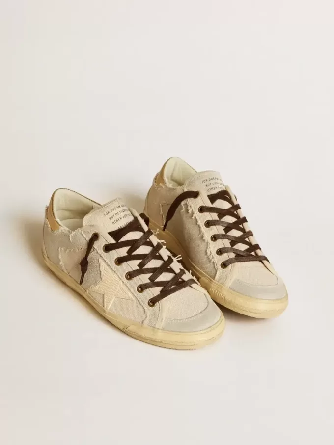 Super-Star LTD para mujer en lona con estrella de TPU y lengüeta de cuero en el talón Super-Star LTD para mujer en lona con estrella de TPU y lengüeta de cuero en el talón