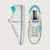 Super-Star LTD para mujer en piel blanca con estrella y lengüeta del talón en piel azul claro Super-Star LTD para mujer en piel blanca con estrella y lengüeta del talón en piel azul claro