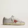 Super-Star LTD para mujer en piel gris con estrella de ante rojo ladrillo Super-Star LTD para mujer en piel gris con estrella de ante rojo ladrillo