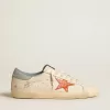 Super-Star para hombre con estrella con estampado de cocodrilo y lengüeta azul plateada en el talón