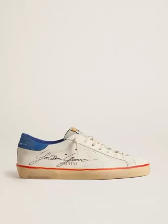 Super-Star para hombre con estrella perforada y lengüeta trasera de ante azul Super-Star para hombre con estrella perforada y lengüeta trasera de ante azul