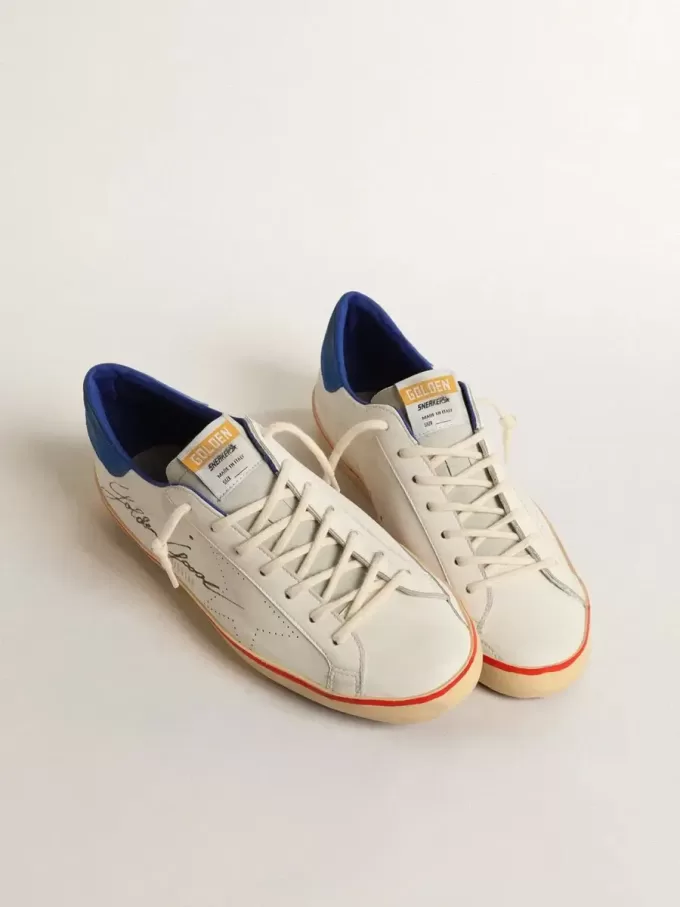 Super-Star para hombre con estrella perforada y lengüeta trasera de ante azul Super-Star para hombre con estrella perforada y lengüeta trasera de ante azul