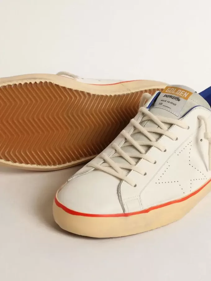 Super-Star para hombre con estrella perforada y lengüeta trasera de ante azul Super-Star para hombre con estrella perforada y lengüeta trasera de ante azul