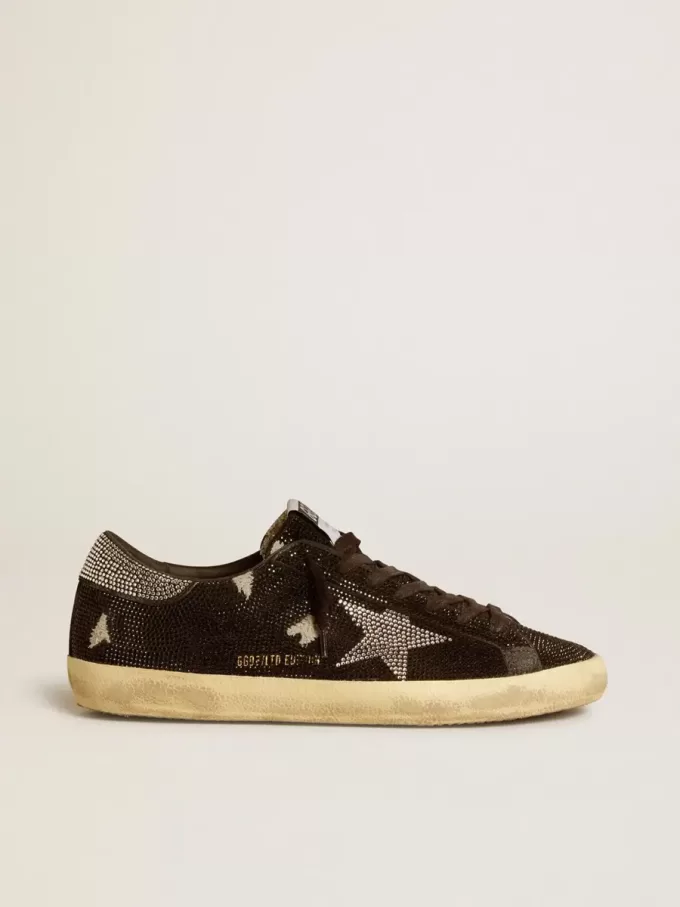 Super-Star para hombre en ante y cristales Swarovski con estrella plateada
