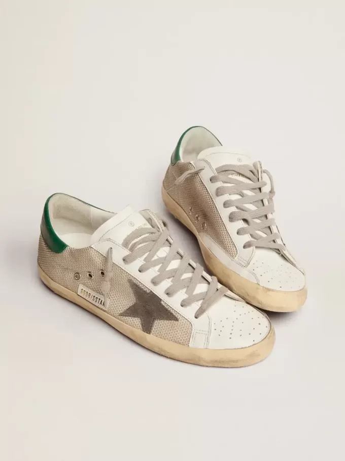 Super-Star para hombre en malla plateada clara con estrella gris
