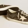 Super-Star para hombre en napa negra con tachuelas y estrella de cuero blanco