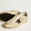 Super-Star para hombre en piel con estrella de denim negro y lengüeta del talón en piel negra Super-Star para hombre en piel con estrella de denim negro y lengüeta del talón en piel negra