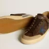 Super-Star para hombre en piel con estrella de piel azul y lengüeta del talón en nubuck beige Super-Star para hombre en piel con estrella de piel azul y lengüeta del talón en nubuck beige