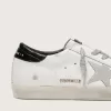 Super-Star para mujer con estrella de ante blanco y lengüeta del talón de piel negra con estampado de cocodrilo Super-Star para mujer con estrella de ante blanco y lengüeta del talón de piel negra con estampado de cocodrilo