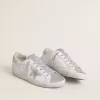Super-Star para mujer con estrella de ante gris e inserciones plateadas brillantes Super-Star para mujer con estrella de ante gris e inserciones plateadas brillantes