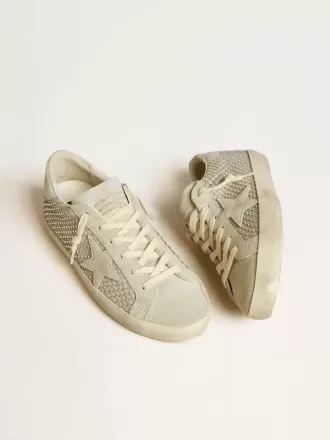 Super-Star para mujer con estrella de ante gris y malla de cristal Swarovski