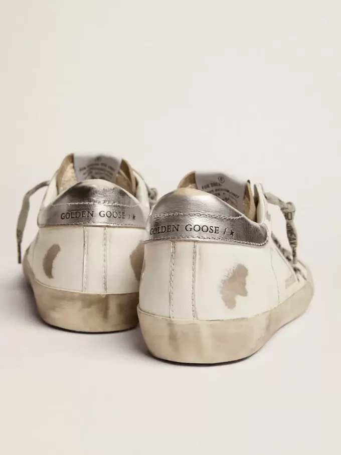 Super-Star para mujer con estrella de piel de potro con estampado de cebra Super-Star para mujer con estrella de piel de potro con estampado de cebra
