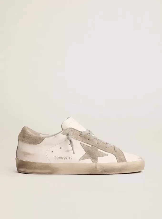 Super-Star para mujer con estrella y lengüeta del talón de ante gris Super-Star para mujer con estrella y lengüeta del talón de ante gris
