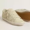 Super-Star para mujer en ante beige con perlas y cristales Swarovski Super-Star para mujer en ante beige con perlas y cristales Swarovski
