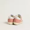 Super-Star para mujer en ante coral con estrella y lengüeta del talón en cuero blanco Super-Star para mujer en ante coral con estrella y lengüeta del talón en cuero blanco