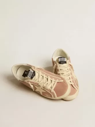 Super-Star para mujer en ante rosa empolvado con estrella de piel color crema