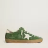 Super-Star para mujer en ante verde con estrella blanca Super-Star para mujer en ante verde con estrella blanca