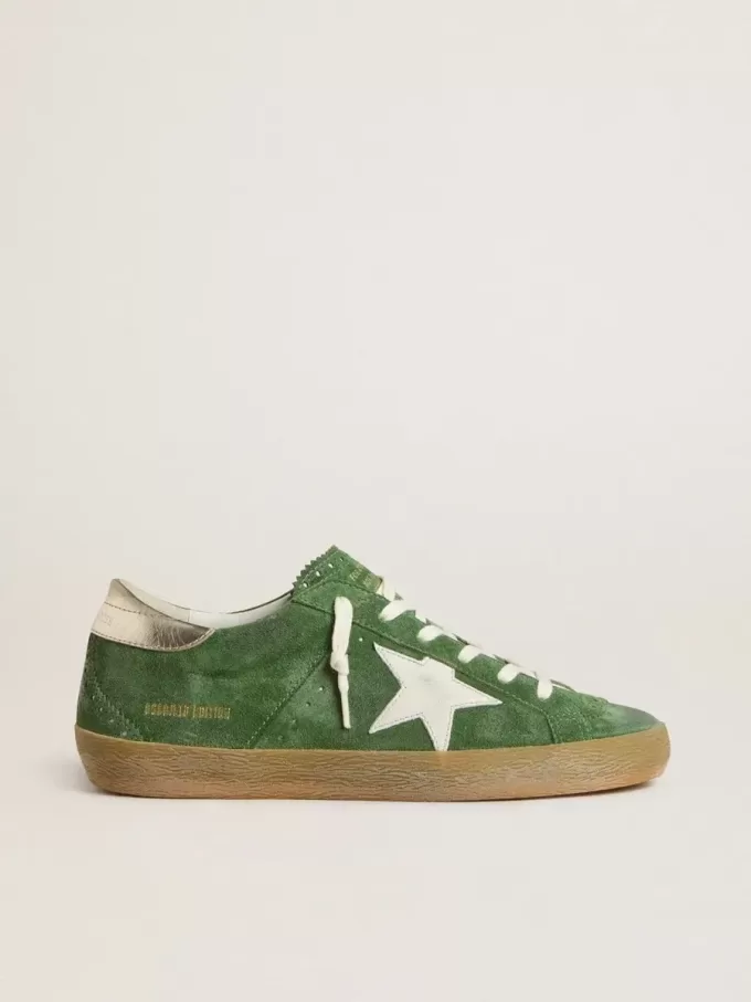Super-Star para mujer en ante verde con estrella blanca Super-Star para mujer en ante verde con estrella blanca