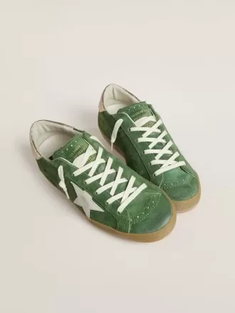 Super-Star para mujer en ante verde con estrella blanca