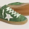 Super-Star para mujer en ante verde con estrella blanca Super-Star para mujer en ante verde con estrella blanca