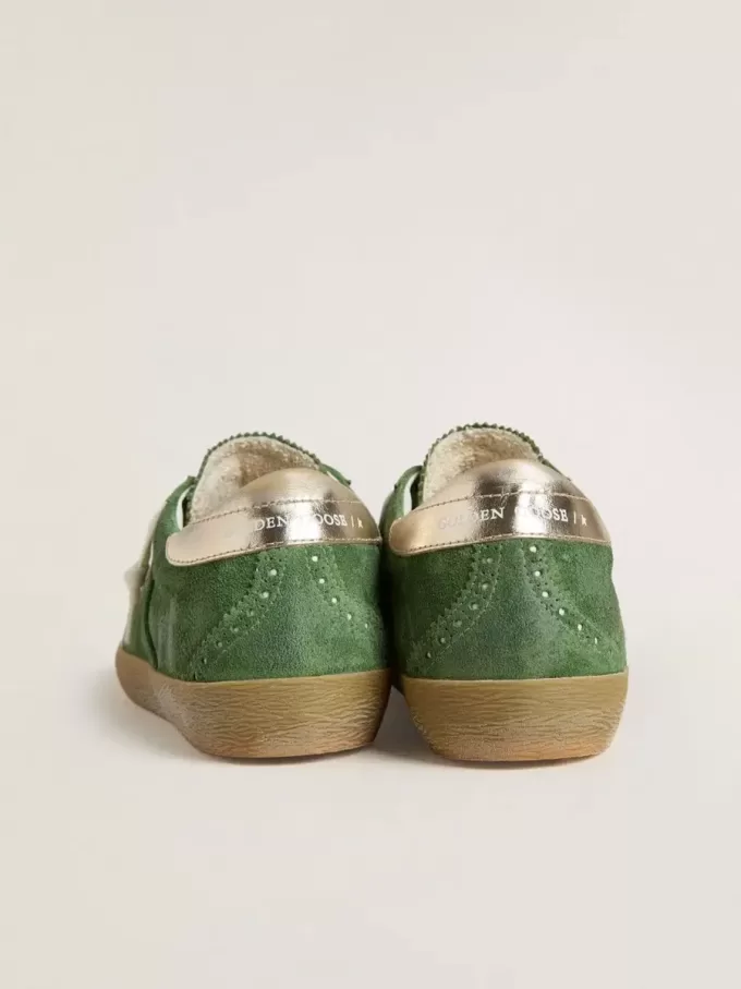 Super-Star para mujer en ante verde con estrella blanca Super-Star para mujer en ante verde con estrella blanca