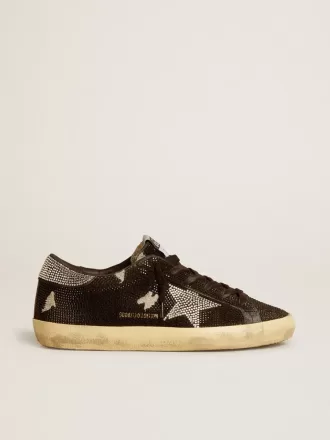 Super-Star para mujer en ante y cristales Swarovski con estrella plateada