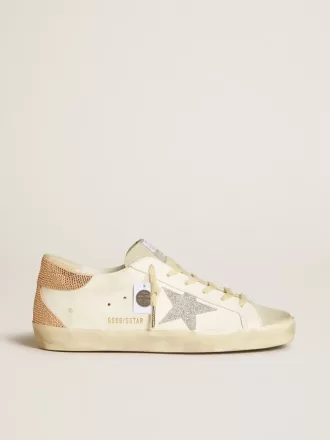 Super-Star para mujer en piel con estrella de cristal Swarovski y lengüeta en el talón Super-Star para mujer en piel con estrella de cristal Swarovski y lengüeta en el talón