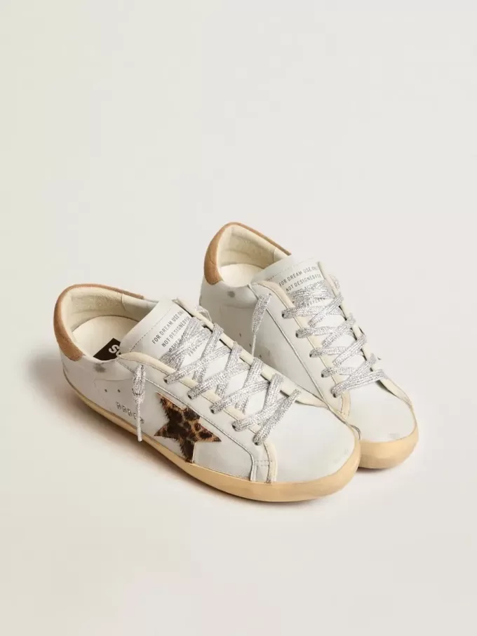 Super-Star para mujer en piel napa con estrella de piel de potro y lengüeta del talón de ante Super-Star para mujer en piel napa con estrella de piel de potro y lengüeta del talón de ante
