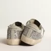 Super-Star para mujer en plata brillante con estrella de ante gris hielo Super-Star para mujer en plata brillante con estrella de ante gris hielo