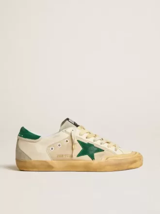 Super-Star Penstar para hombre en napa y nailon con estrella y lengüeta en el talón de ante verde