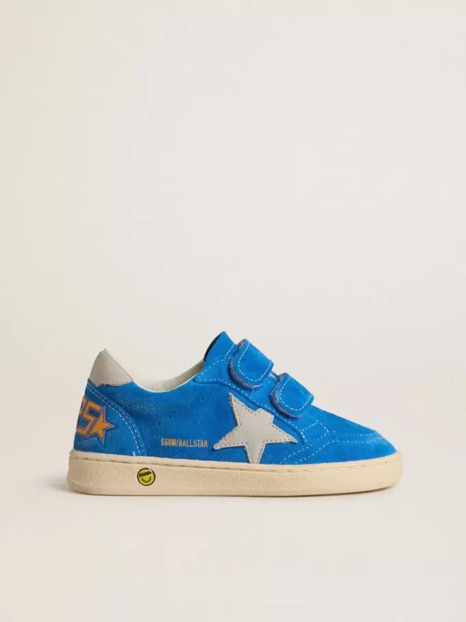 Teen Ball Star en ante azul claro con estrella y lengüeta en el talón de nubuck gris Teen Ball Star en ante azul claro con estrella y lengüeta en el talón de nubuck gris