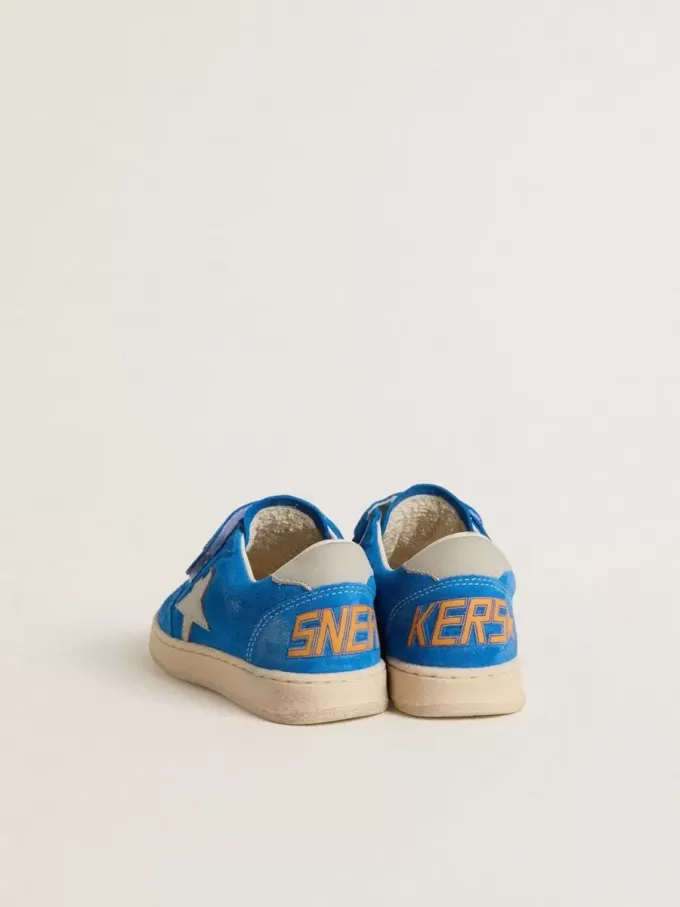 Teen Ball Star en ante azul claro con estrella y lengüeta en el talón de nubuck gris Teen Ball Star en ante azul claro con estrella y lengüeta en el talón de nubuck gris
