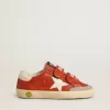 Teen Old School en napa naranja con estrella blanca y lengüeta del talón en piel color crema Teen Old School en napa naranja con estrella blanca y lengüeta del talón en piel color crema