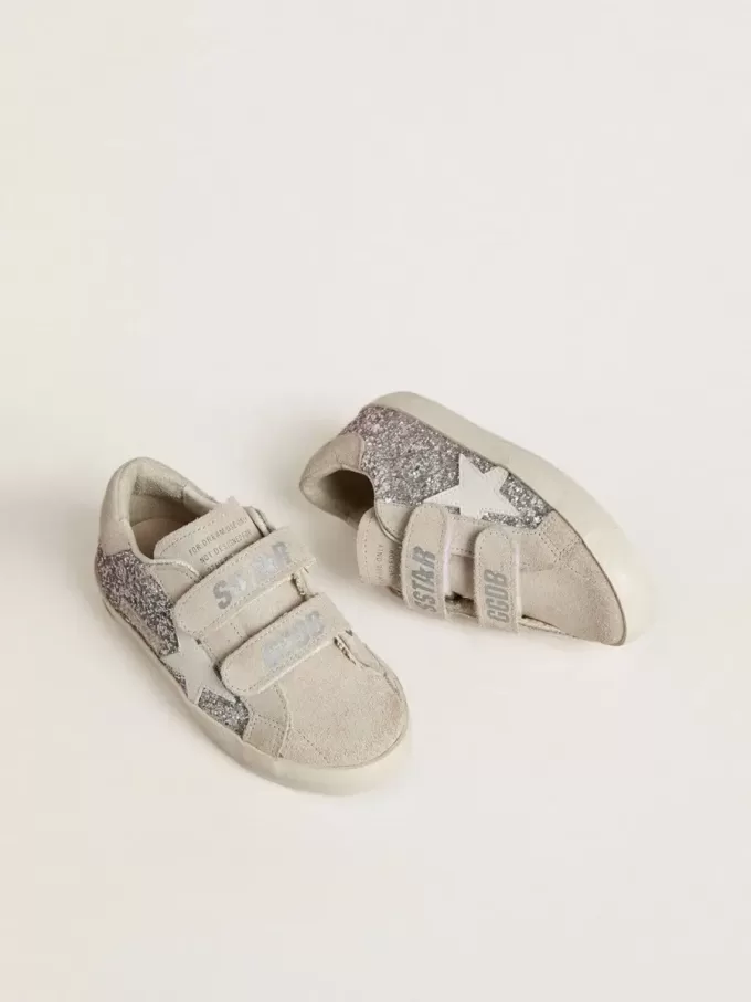 Teen Old School en plata y rosa brillante con estrella de cuero blanco. Teen Old School en plata y rosa brillante con estrella de cuero blanco.