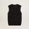 Top de malla negra con lentejuelas y detalles en contraste Top de malla negra con lentejuelas y detalles en contraste